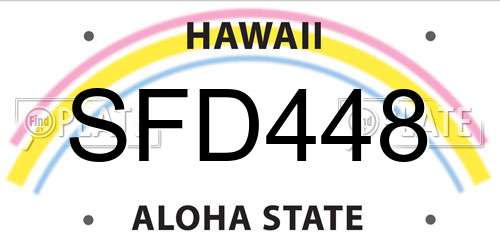 SFD448 Hawaii License Plate