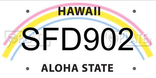 SFD902 Hawaii License Plate