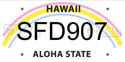 SFD907 Hawaii License Plate