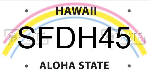 SFDH45 Hawaii License Plate