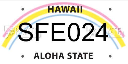 SFE024 Hawaii License Plate