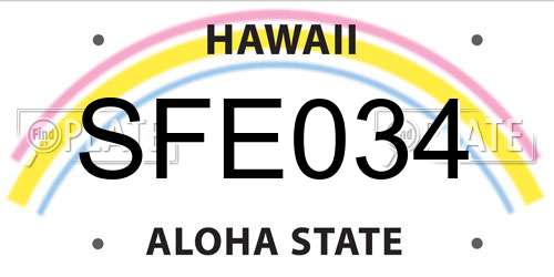SFE034 Hawaii License Plate