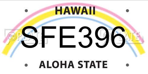 SFE396 Hawaii License Plate