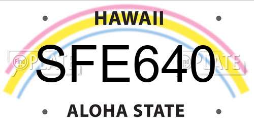 SFE640 Hawaii License Plate