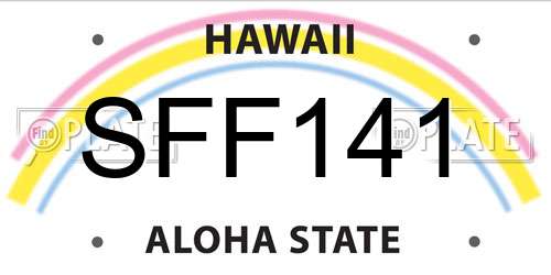 SFF141 Hawaii License Plate