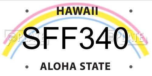 SFF340 Hawaii License Plate