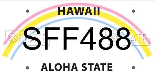 SFF488 Hawaii License Plate