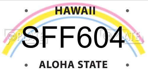 SFF604 Hawaii License Plate