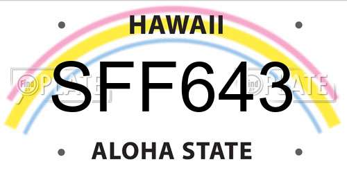 SFF643 Hawaii License Plate