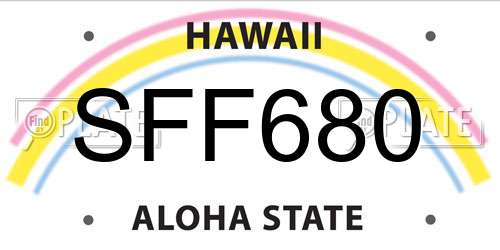 SFF680 Hawaii License Plate