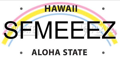 SFMEEEZ Hawaii License Plate