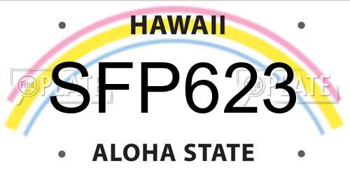 SFP623 Hawaii License Plate