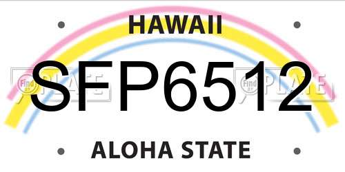 SFP6512 Hawaii License Plate
