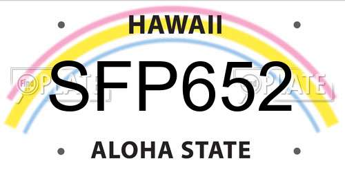 SFP652 Hawaii License Plate