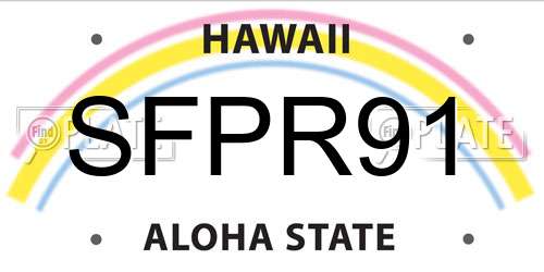 SFPR91 Hawaii License Plate