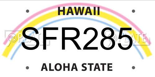 SFR285 Hawaii License Plate