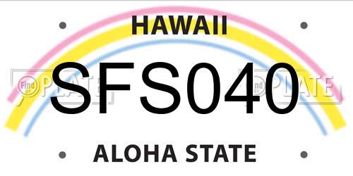 SFS040 Hawaii License Plate