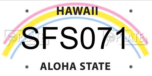 SFS071 Hawaii License Plate