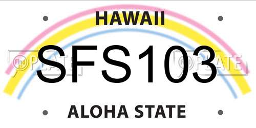SFS103 Hawaii License Plate