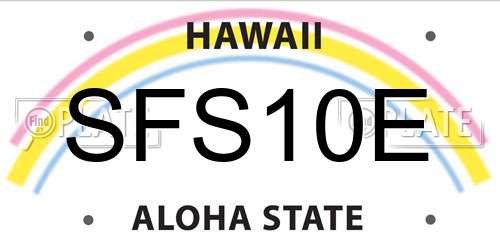 SFS10E Hawaii License Plate