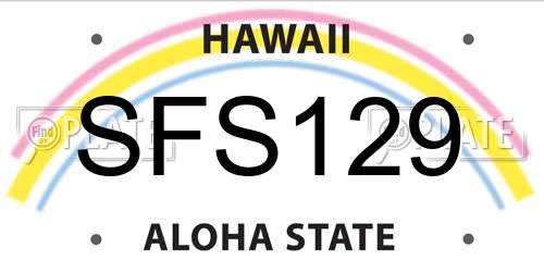 SFS129 Hawaii License Plate