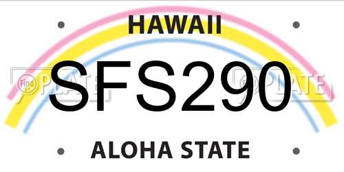 SFS290 Hawaii License Plate