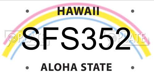 SFS352 Hawaii License Plate