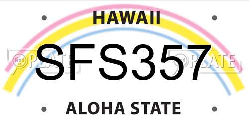 SFS357 Hawaii License Plate