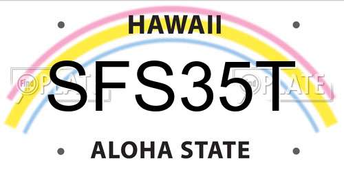 SFS35T Hawaii License Plate