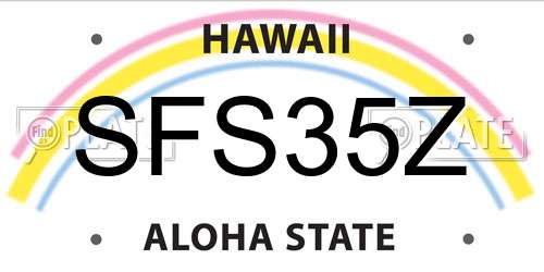 SFS35Z Hawaii License Plate
