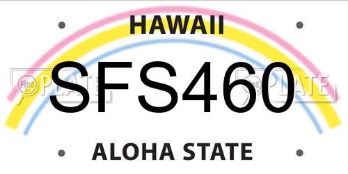 SFS460 Hawaii License Plate