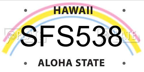 SFS538 Hawaii License Plate