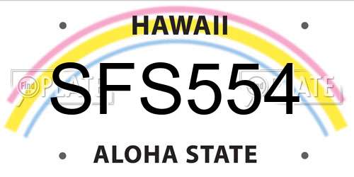 SFS554 Hawaii License Plate