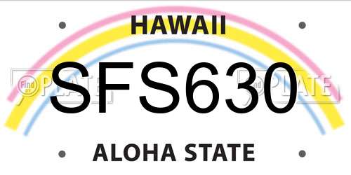 SFS630 Hawaii License Plate