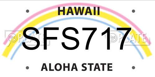 SFS717 Hawaii License Plate