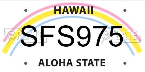 SFS975 Hawaii License Plate