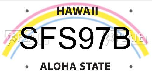 SFS97B Hawaii License Plate