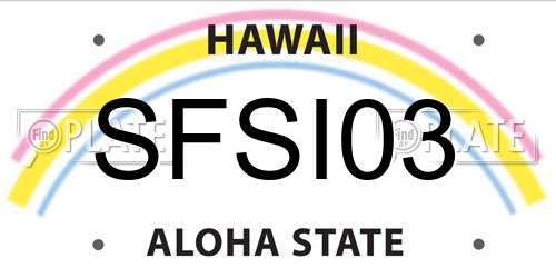 SFSI03 Hawaii License Plate