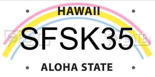 SFSK35 Hawaii License Plate