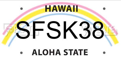 SFSK38 Hawaii License Plate
