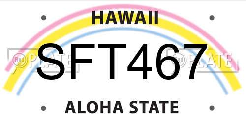 SFT467 Hawaii License Plate