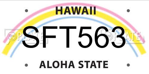 SFT563 Hawaii License Plate
