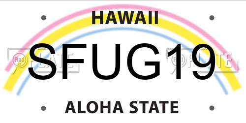 SFUG19 Hawaii License Plate