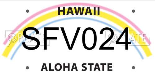SFV024 Hawaii License Plate