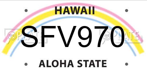 SFV970 Hawaii License Plate