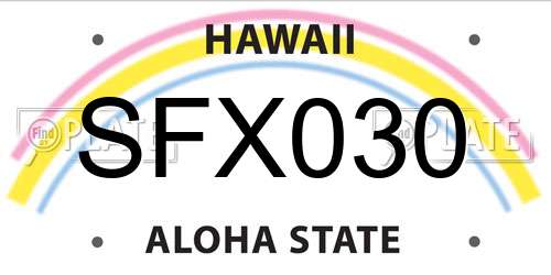 SFX030 Hawaii License Plate