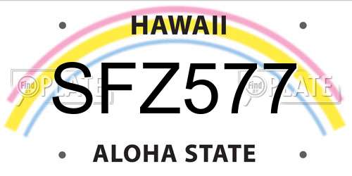 SFZ577 Hawaii License Plate