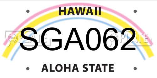 SGA062 Hawaii License Plate