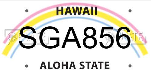 SGA856 Hawaii License Plate