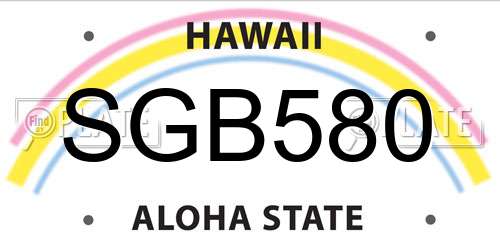 SGB580 Hawaii License Plate